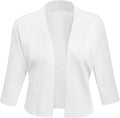 Women's 3/4 Sleeve Cropped Cardigan Sweater jacket Short Shrugs for dresses