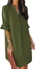 QACOHU women's ruffle sleeve dress for summer