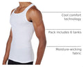 Hanes Men's Tank Undershirt Pack, Cotton Tank Undershirt, Moisture-Wicking, Breathable, White or Grey/Black, Multi-Pack