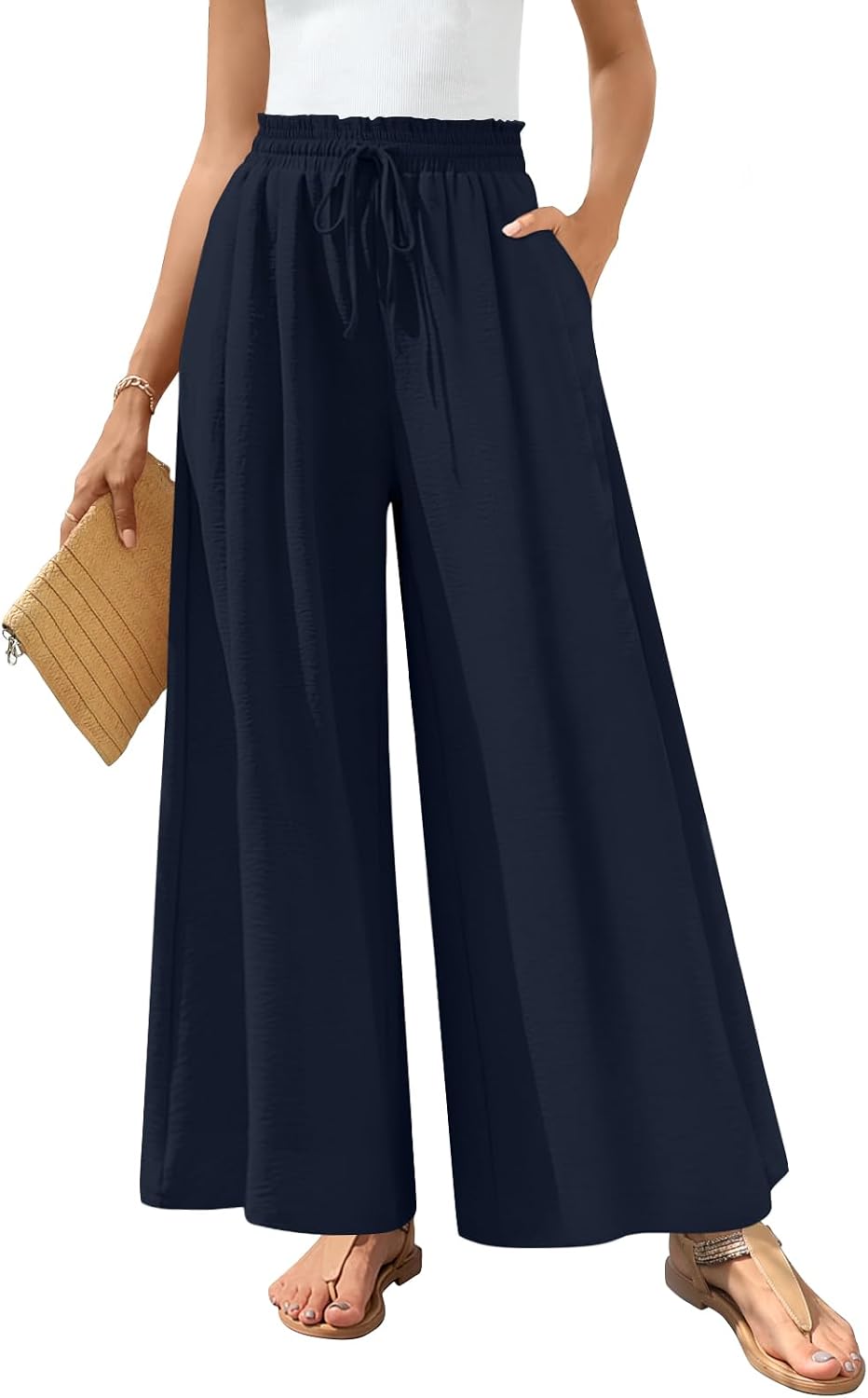Bestbee Wide Leg Palazzo Pants for Women Dressy Casual Teacher Outfits