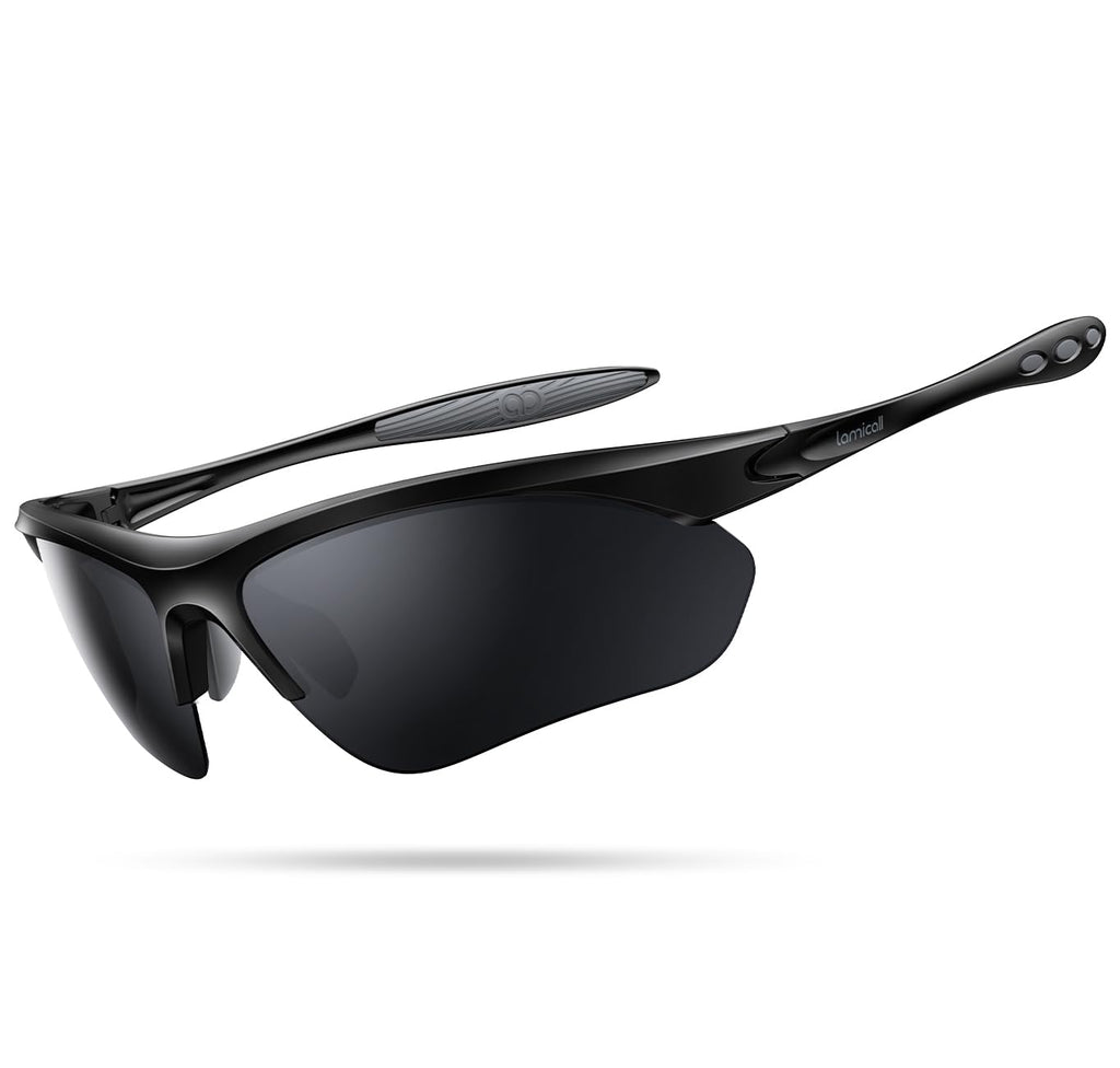 Lamicall 22g Polarized Sports Sunglasses for Men Women - UV400 Protection Sun Glasses for Running Cycling Baseball Driving