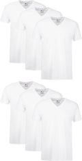 Hanes Men's Undershirts T-Shirt Pack, V-Neck Cotton Tees for Men, Moisture-Wicking, Odor Control, White Multi-Pack