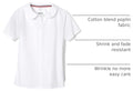 French Toast Peter Pan Collar Short Sleeve Blouse (Girls Standard & Plus Sizes), Blue,