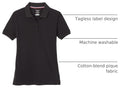 French Toast Women's Juniors' Short Sleeve Stretch Pique Polo Shirt
