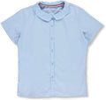 French Toast Peter Pan Collar Short Sleeve Blouse (Girls Standard & Plus Sizes), Blue,