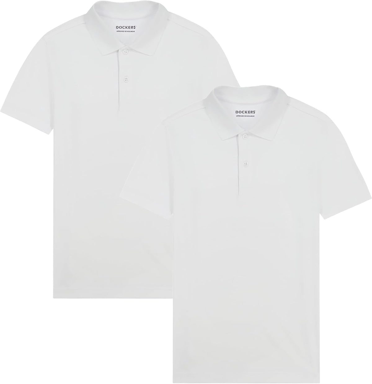 Dockers Boys' School Uniform Short Sleeve Performance Polo, 2-Pack