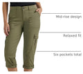Lee Women's Ultra Lux Comfort with Flex-to-Go Cargo Capri Pant