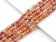 Load image into Gallery viewer, Mystic Natural Orange Red Banded Agate Rondelle Faceted Beads, Sku#UA253