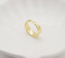 Load image into Gallery viewer, Gold White Heart On Round Adjustable Ring, Sku#LD365