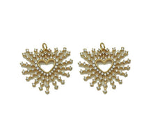 Load image into Gallery viewer, CZ Radical Heart with Sunburst Charm, Sku#L672