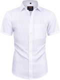 Mens Short Sleeve Dress Shirt Wrinkle Free Summer Button Down Shirts