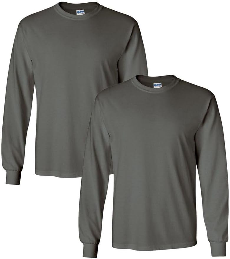 Gildan Adult Heavy Cotton Long Sleeve T-Shirt, Style G5400, 2-Pack
