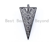 Load image into Gallery viewer, CZ Micro Pave Triangular Pendant with Diamond Bail, Triangle Cubic Zirconia Pendant,18x34mm, 1pc, sku#F110