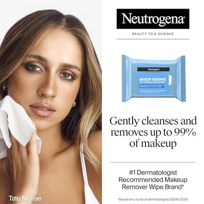 Neutrogena Makeup Remover Wipes Micellar Alcohol-Free Face Towelettes Remove Waterproof Mascara & Oil, Compostable 100% Plant-Based Cloth, Dermatologist & Ophthalmologist Tested, Twin Pack 2 x 25 ct : Beauty & Personal Care