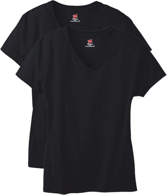 Hanes Women's Perfect-T V-neck T-shirt, Cotton Short Sleeve Tee for Women, 1 or 2-Pack