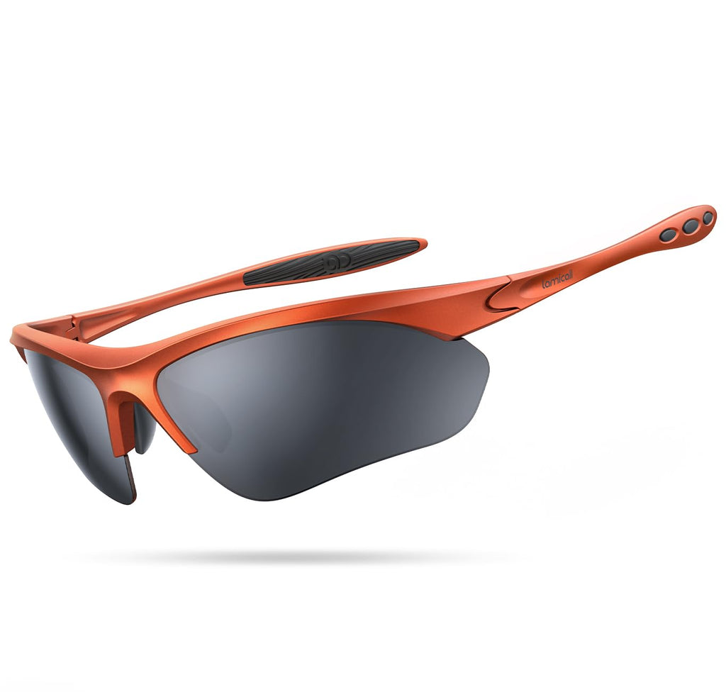 Lamicall 22g Polarized Sports Sunglasses for Men Women - UV400 Protection Sun Glasses for Running Cycling Baseball Driving