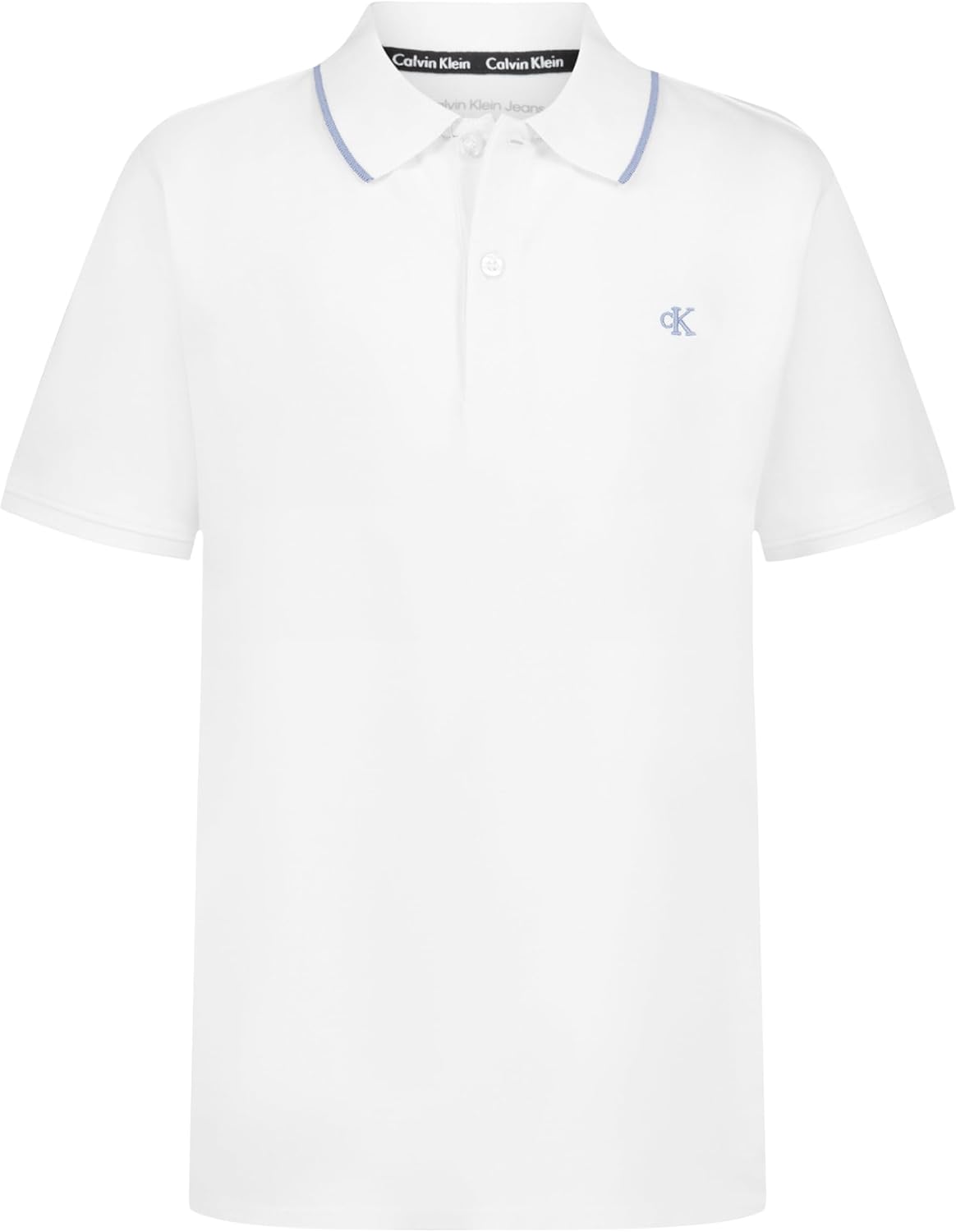 Calvin Klein Boys Short Sleeve Micro Pique Solid Polo, Button Closure, Soft & Comfortable