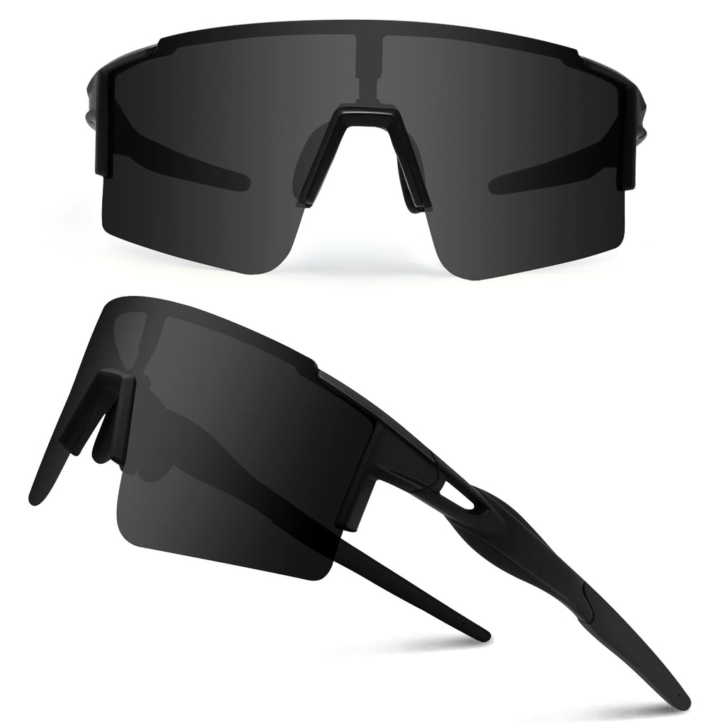 Ukoly Cycling Sunglasses for Men Women with 3 Interchangeable Lenses, Polarized Sports Sunglasses, Baseball Sunglasses