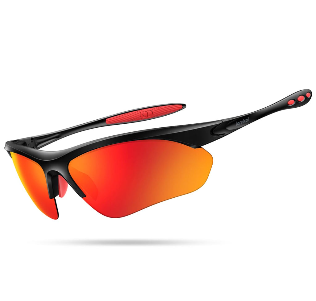 Lamicall 22g Polarized Sports Sunglasses for Men Women - UV400 Protection Sun Glasses for Running Cycling Baseball Driving