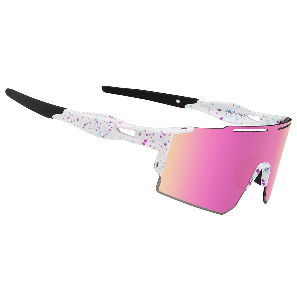 OULAIQI Cycling Sunglasses Polarized Sunglasses for Cycling Men Women with 1 Lens or 3 Interchangeable Lens Baseball Glasses