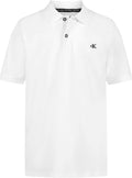Calvin Klein Boys Short Sleeve Micro Pique Solid Polo, Button Closure, Soft & Comfortable