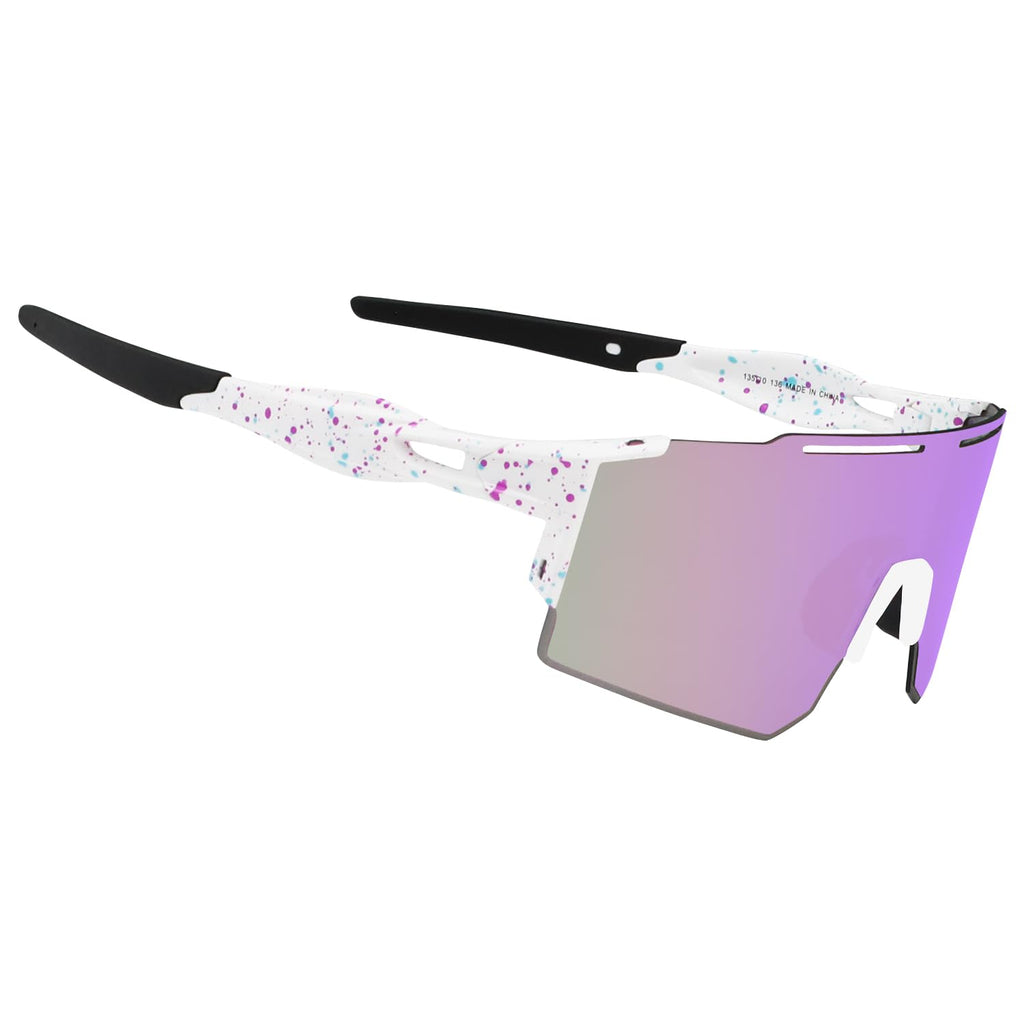 OULAIQI Cycling Sunglasses Polarized Sunglasses for Cycling Men Women with 1 Lens or 3 Interchangeable Lens Baseball Glasses