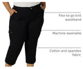 Lee Women's Plus Size Flex-to-go Mid-Rise Relaxed Fit Cargo Capri Pant