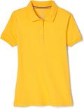 French Toast Women's Juniors' Short Sleeve Stretch Pique Polo Shirt
