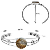 Premium Quality Flower Fossil Coral Cuff Bangle Bracelet B-1012 52-EB10551