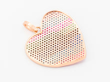 Load image into Gallery viewer, CZ Micro Pave Mixed Color Rainbow Heart Shape Disc Pendant, Cubic Zirconia Pendant, Sku#F50C