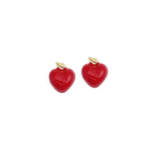 Load image into Gallery viewer, Red Enamel Puffy Heart Charm Pendant,Sku#LD711