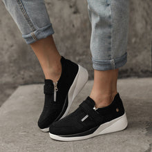 Load image into Gallery viewer, Women's Rhinestone Canvas Mary Jane Sneakers | Velcro Round-Toe Platform Shoes
