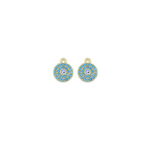Load image into Gallery viewer, Cute Turquoise CZ Evil Eye Charm, Sku#A190