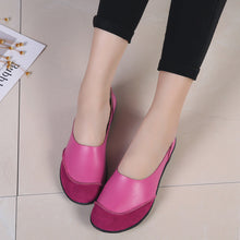 Load image into Gallery viewer, Women's Korean Casual Slip-On Loafers | Low Heel Round Toe Leather Shoes