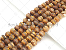 Load image into Gallery viewer, Natural Tibetan Brown Agate with Middle Line Beads, Dzi Agate Beads, 6mm/8mm/10mm Tibetan Round Smooth Agate,15.5" Full Strand, Sku#U1112