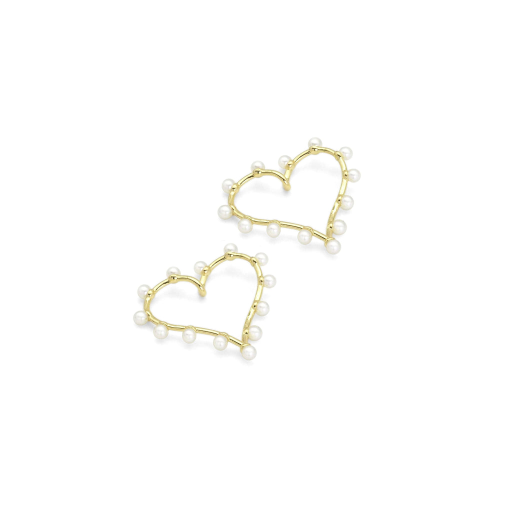 Pearl Heart Connector Pendant Charm, Sku#LK884