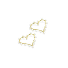 Load image into Gallery viewer, Pearl Heart Connector Pendant Charm, Sku#LK884