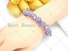 Load image into Gallery viewer, Natural Purple Tibetan Agate Stretchy Bracelet, sku#U1124