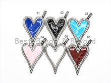 Load image into Gallery viewer, Pave CZ Enamel Heart Pendant, sku#F566