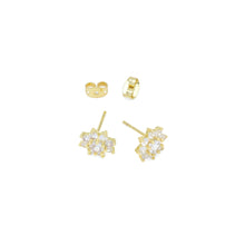 Load image into Gallery viewer, Clear Crystal Flower Stud Earrings, Sku#A409