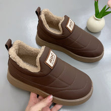 Load image into Gallery viewer, Women's Old Beijing Cotton Boots – Plaid Faux Fur Lined Flat Heel Mid-Calf Shoes