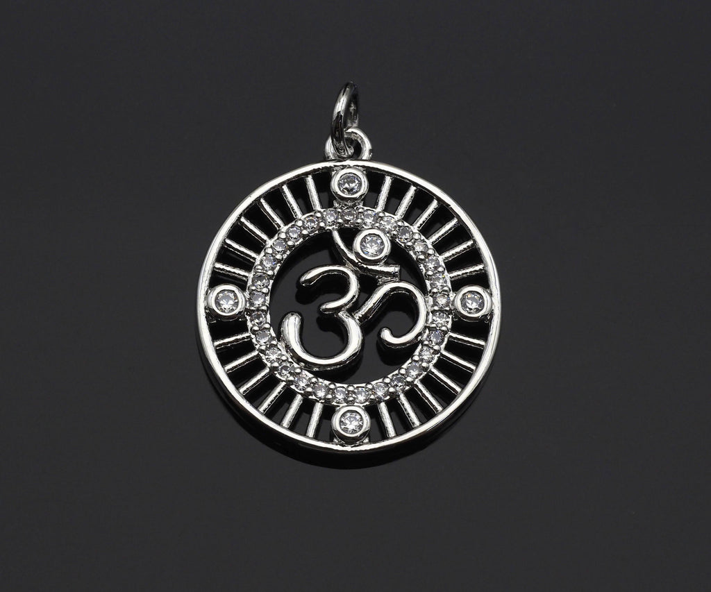 CZ Pave OM Charm, Sku#L352