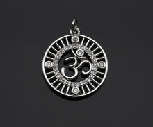 Load image into Gallery viewer, CZ Pave OM Charm, Sku#L352