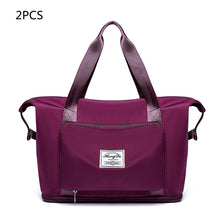 Load image into Gallery viewer, Foldable Travel Gym Bag for Women – Large Capacity Waterproof Duffel Bag with Wet Pocket &amp; Luggage Strap