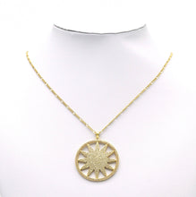 Load image into Gallery viewer, Gold CZ North Star Coin Charm, Sku#LK677