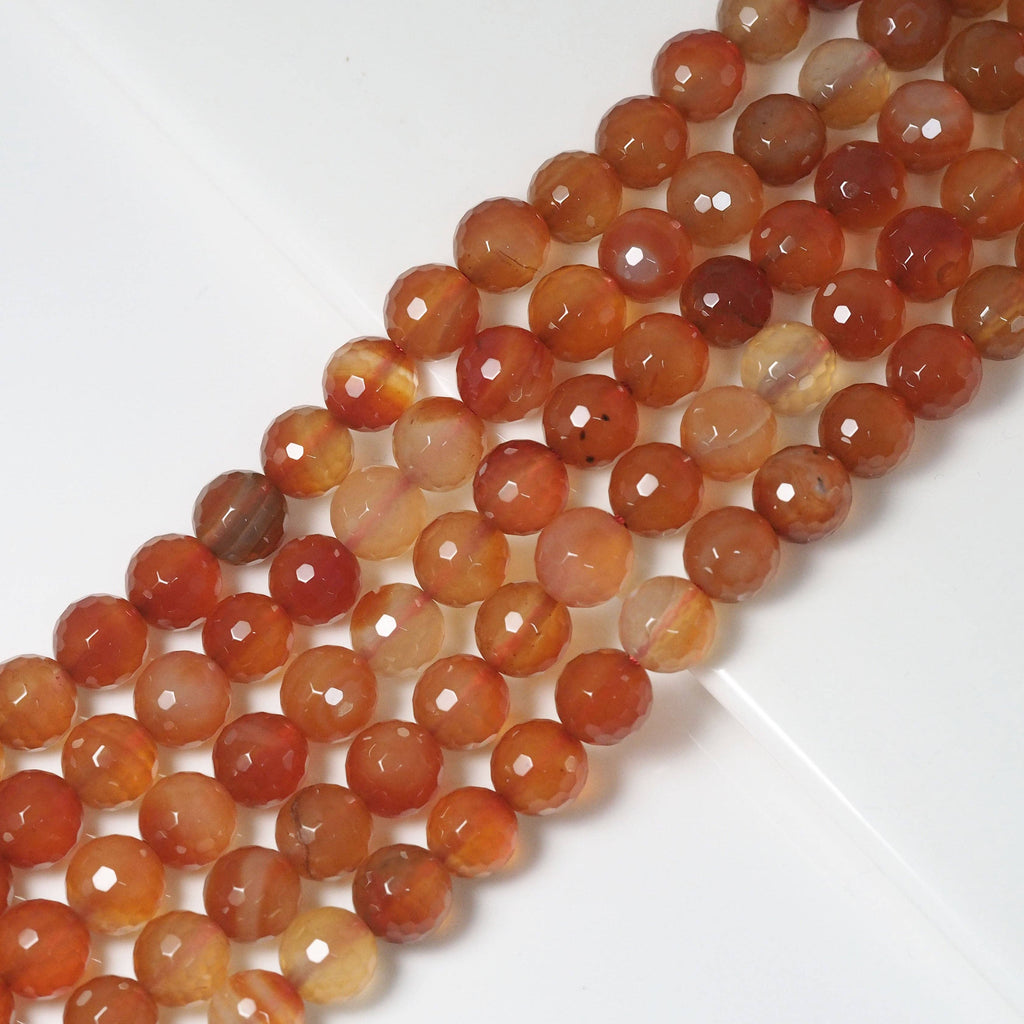 Genuine Red Agate Round Faceted Beads, Sku#U1751