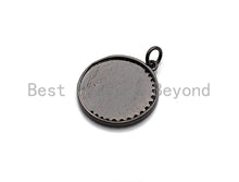 Load image into Gallery viewer, Enamel Crescent Moon Round Coin Pendant,CZ Micro Pave Oil Drop pendant, Enamel pendant,Enamel Jewelry,18x21mm,sku#F1036