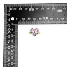 Load image into Gallery viewer, Colorful CZ Heart Statement Adjustable Ring, Sku#A318