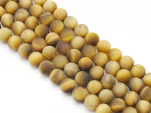 Load image into Gallery viewer, Matt Golden Tiger Eye Round Smooth Beads, Sku#UA277