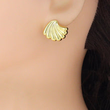 Load image into Gallery viewer, Gold Silver Shell Shape Stud Earrings, Sku#A470